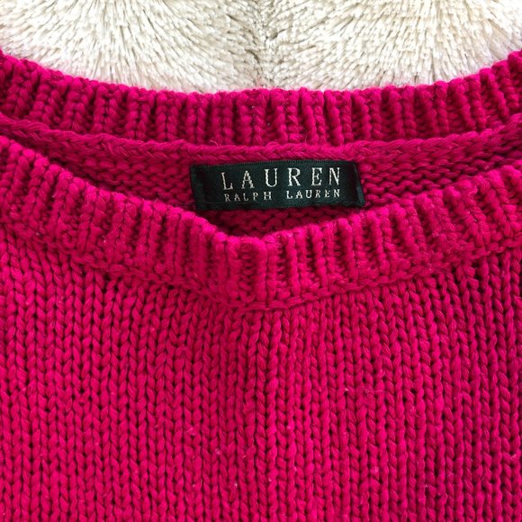 Ralph Lauren vintage cropped hot pink sweater - Picture 2 of 6